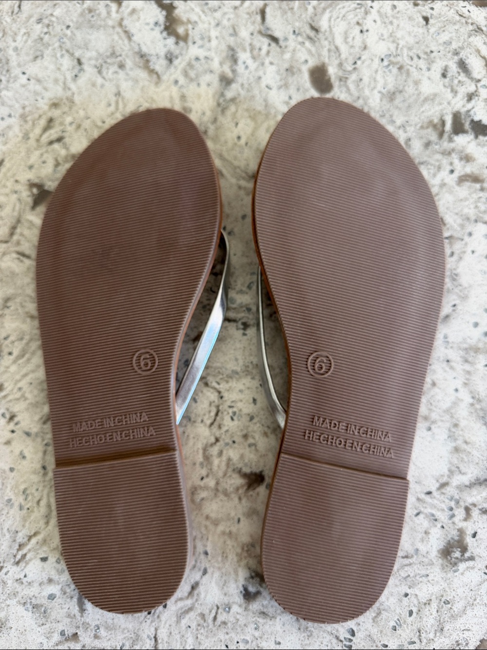 Old Navy Silver-Strap Tan Slide Sandals - Picture 2 of 6